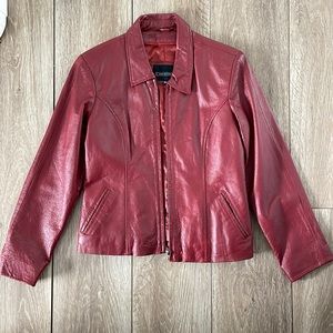 Red Genuine Leather Ciro Citterio Jacket